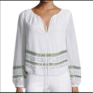 Embroidered and Sequined Madeline Boho Blouse